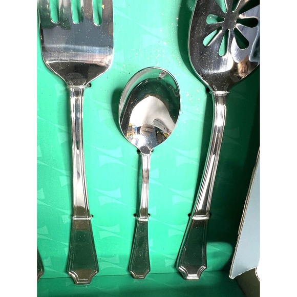 International Home 5 Piece Hostess Set Stainless Steel Flatware Casino Pattern - Picture 5 of 9